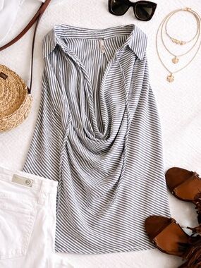 FREE PEOPLE Meet Your Match Cowl Tank Sz L